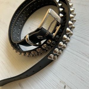 Y2K Black Studded Leather Belt